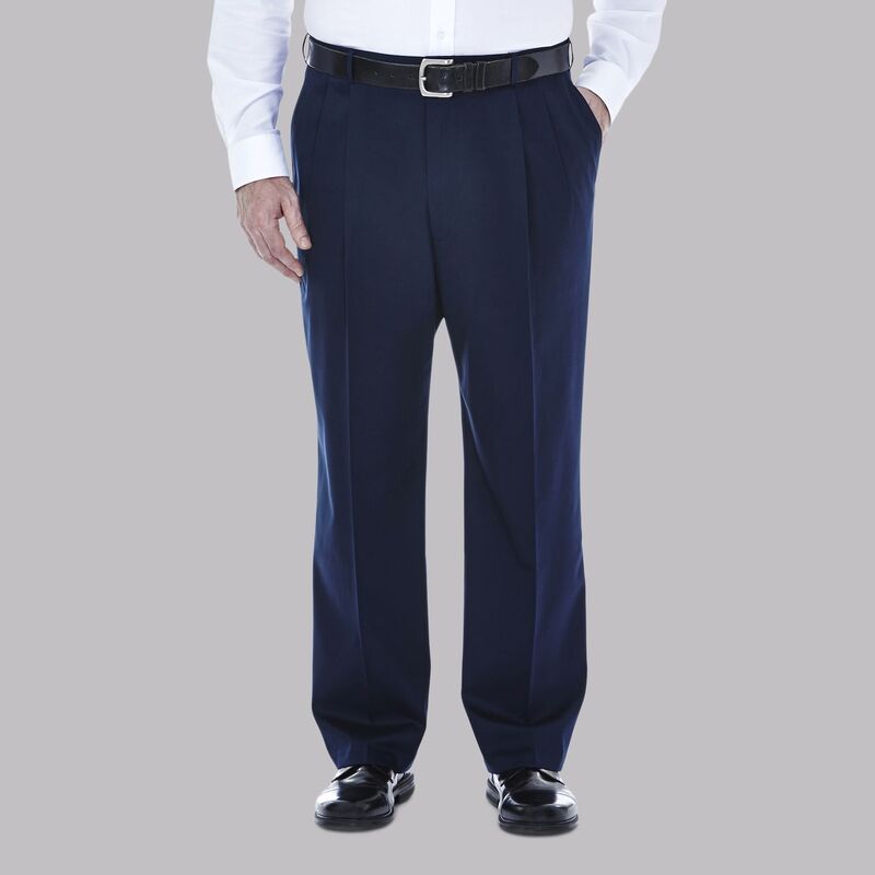 ハガー メンズ ボトムス カジュアルパンツ プリーツ トール Big & Tall Haggar Premium Stretch No-Iron Khaki Pleated Pants Dark Navy ネイビー