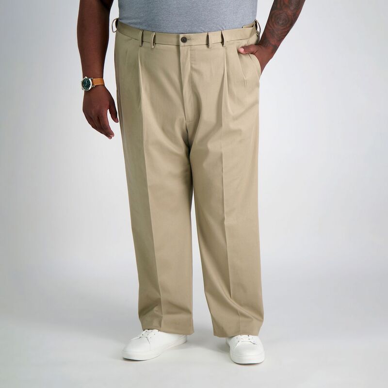 ハガー メンズ ボトムス カジュアルパンツ プリーツ トール Big & Tall Haggar Premium Stretch No-Iron Khaki Pleated Pants Khaki カーキ