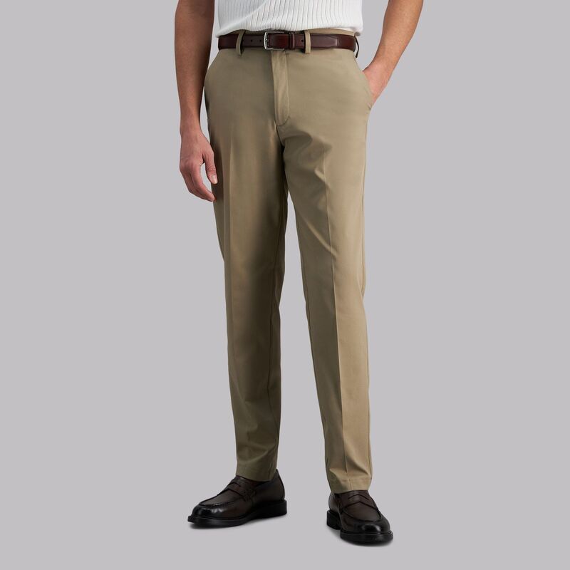 ハガー メンズ ボトムス カジュアルパンツ Men\'s Haggar Cool Right Performance Flex Slim-Fit Flat-Front Pants Khaki カーキ