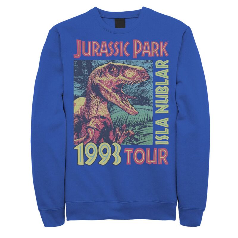 アニメキャラクター メンズ トップス Tシャツ スウェット Licensed Character Men's Jurassic Park Isla Nublar 1993 Tour Poster Sweatshirt Royal｜ReVida 店 10,245円
