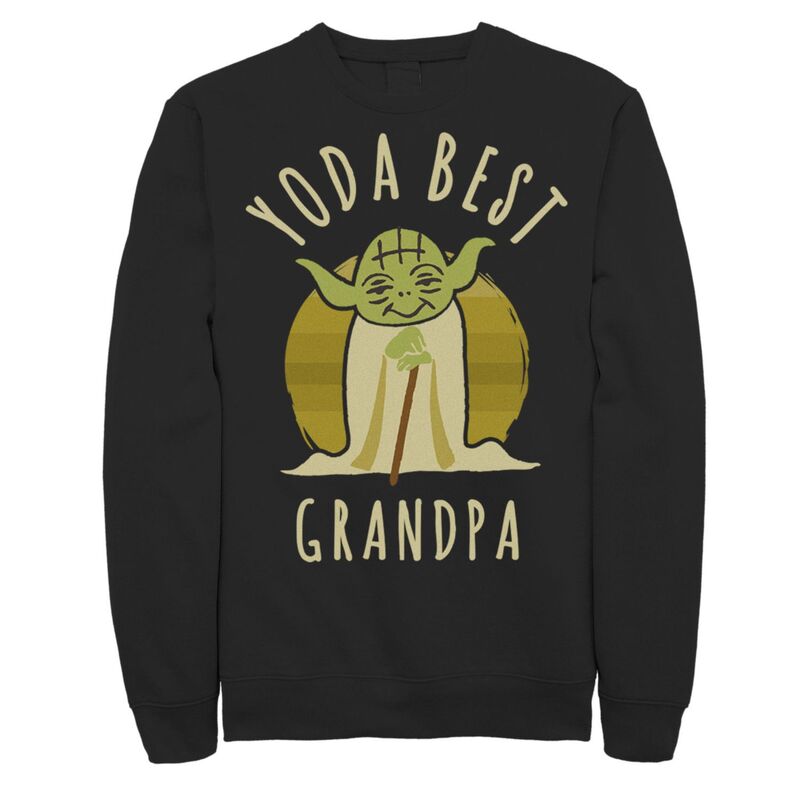 アニメキャラクター メンズ トップス Tシャツ スウェット Licensed Character Men'star Wars Yoda Best Grandpa Cartoon Yoda Sweatshirt Black ブラック｜ReVida 店 9,840円