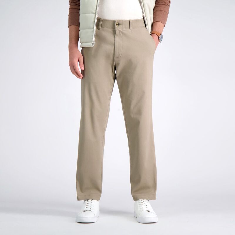 ハガー メンズ ボトムス カジュアルパンツ Men's Haggar Life Khaki Straight-Fit Comfort Chino Flat-Front Pants Med Khaki カーキ