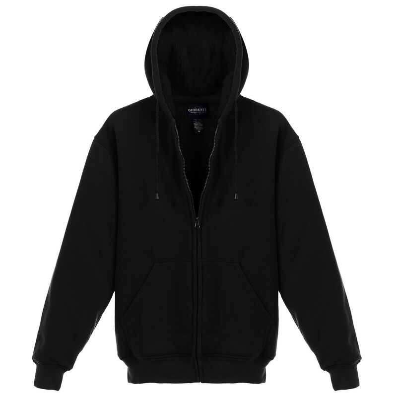 ジョベルティ メンズ アウター ジャケット・ブルゾン フリース パーカー Gioberti Men's Heavyweight Sherpa Lined Fleece Hoodie Jacket Black B ブラック|ReVida 店
