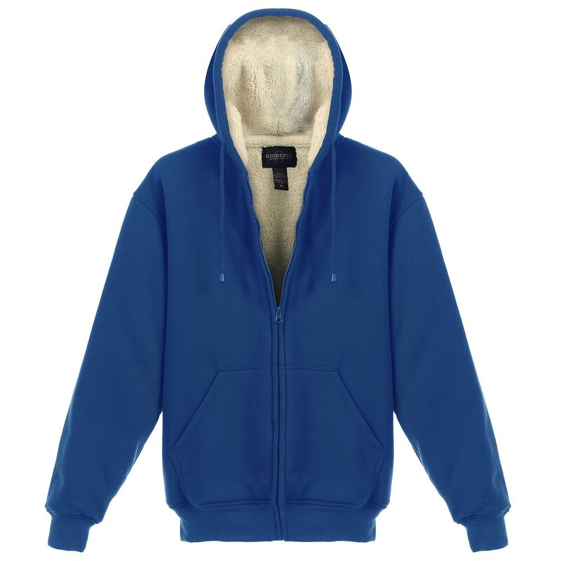 ジョベルティ メンズ アウター ジャケット・ブルゾン フリース パーカー Gioberti Men's Heavyweight Sherpa Lined Fleece Hoodie Jacket Royal Blue ブルー