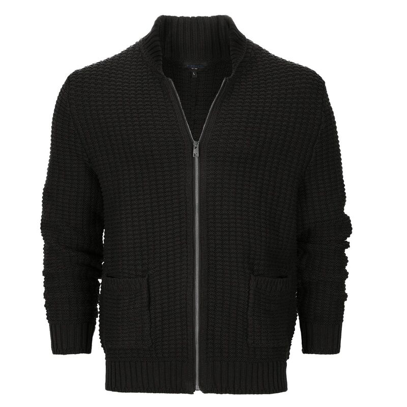 ジョベルティ メンズ アウター ニット・セーター コットン Gioberti Men's 100% Cotton Milano Knit Full-zip Sweater Black ブラック