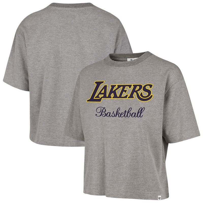 フォーティセブンブランド レディース トップス Tシャツ クロップド 47 Brand Women's '47 Gray Los Angeles Lakers Pivot Drop Needle Cropped T-Shirt Lak Grey グレー