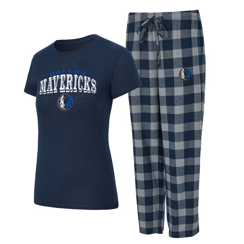 アンブランデッド レディース アンダーウェア ナイトウェア パンツ Tシャツ Unbranded Women's Conceptsport Navy/Gray Dallas Mavericks Avondale T-Shirt & Pants Flannel PJ Set Mav Navy ネイビー