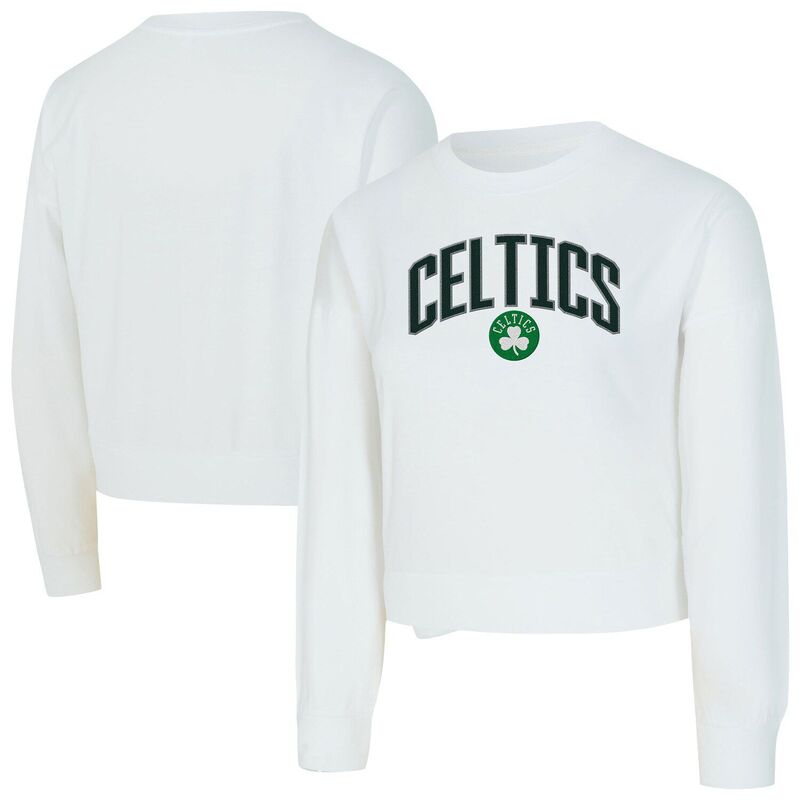 アンブランデッド レディース トップス Tシャツ クロップド Unbranded Women's Conceptsport White Boston Celtics Laney Chenille Cropped Long Sleeve T-Shirt Cel White ホワイト