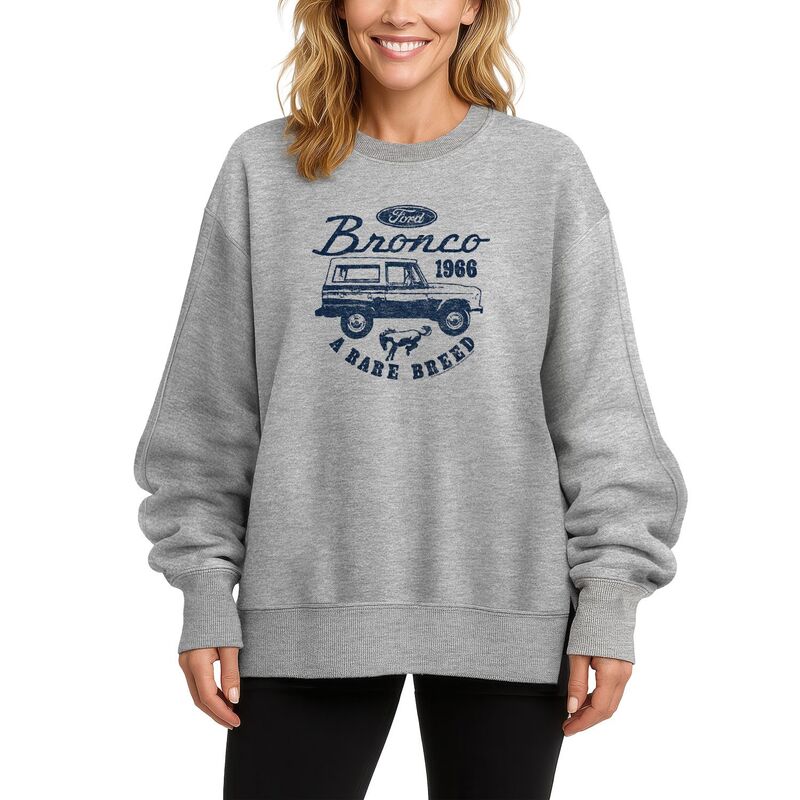 アニメキャラクター レディース トップス Tシャツ ヴィンテージ スウェット フリース Licensed Character Women's Ford Vintage Bronco Rare Breed Oversized Fleece Crew Sweatshirt Athletic Heather ヘザー