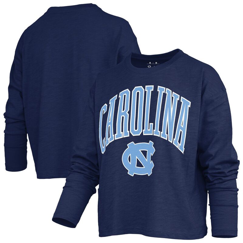 プレスボックス レディース トップス Tシャツ ヒール Women's Pressbox Navy North Carolina Tar Heels Motley Boxy Waist-Length Long Sleeve T-Shirt Unc Navy ネイビー