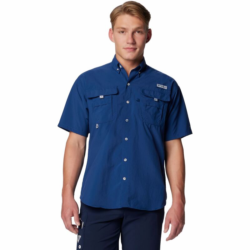 コロンビア メンズ トップス Tシャツ ダウン Men's Columbia Bahama II Short Sleeve Button-Down Shirt Navy1｜ReVida 店 14,230円