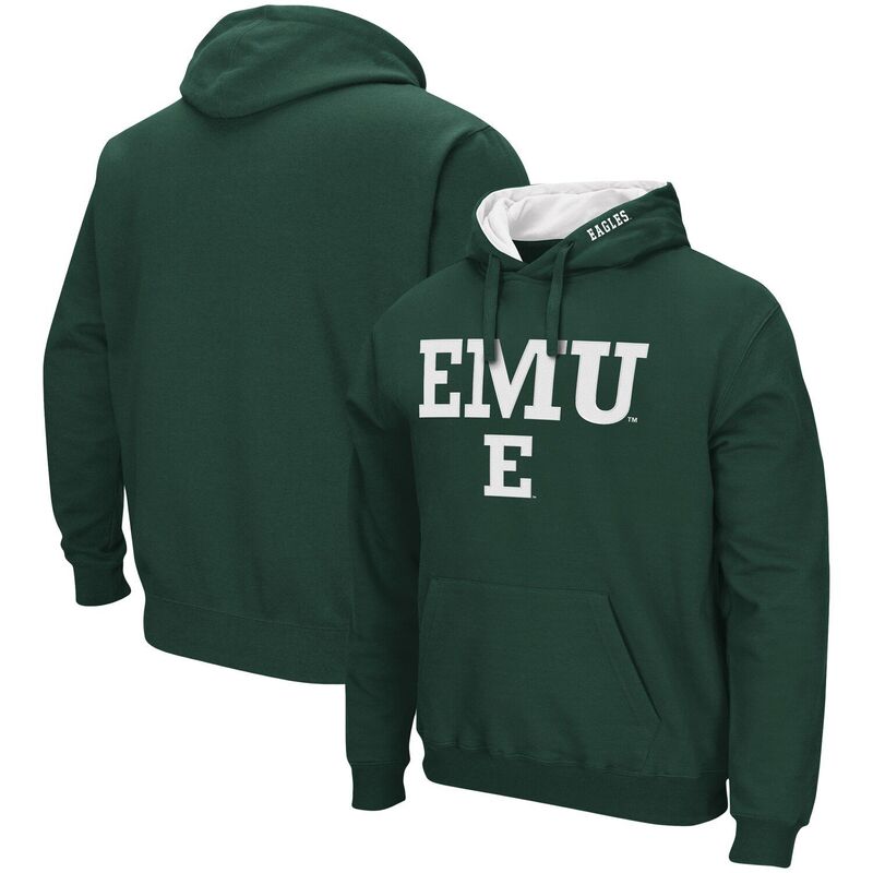 コロシアム メンズ トップス Tシャツ ロゴ パーカー Men's Colosseum Green Eastern Michigan Eagles Arch and Logo Pullover Hoodie Nc2 Green グリーン
