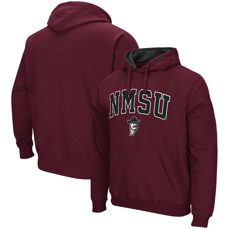 コロシアム メンズ トップス Tシャツ ロゴ パーカー Men's Colosseum Crimsonew Mexico State Aggies Arch and Logo Pullover Hoodie Nms Red レッド