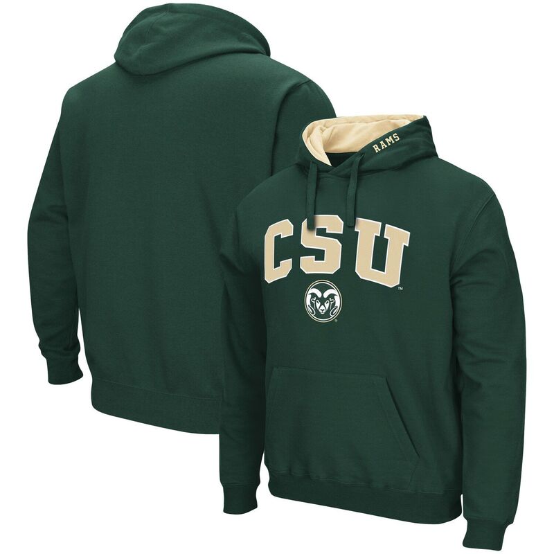 コロシアム メンズ トップス Tシャツ ロゴ パーカー Men's Colosseum Green Colorado State Rams Arch and Logo Pullover Hoodie Cst Green グリーン
