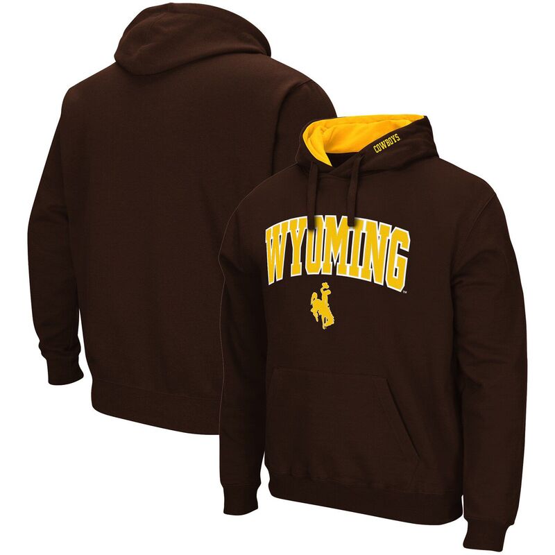 コロシアム メンズ トップス Tシャツ ロゴ パーカー Men's Colosseum Brown Wyoming Cowboys Arch and Logo Pullover Hoodie Wyo Brown ブラウン
