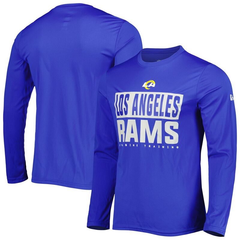 ニューエラ メンズ トップス Tシャツ Men's New Era Royalos Angeles Rams Combine Authentic Offsides Long Sleeve T-Shirt Lar Blue ブルー