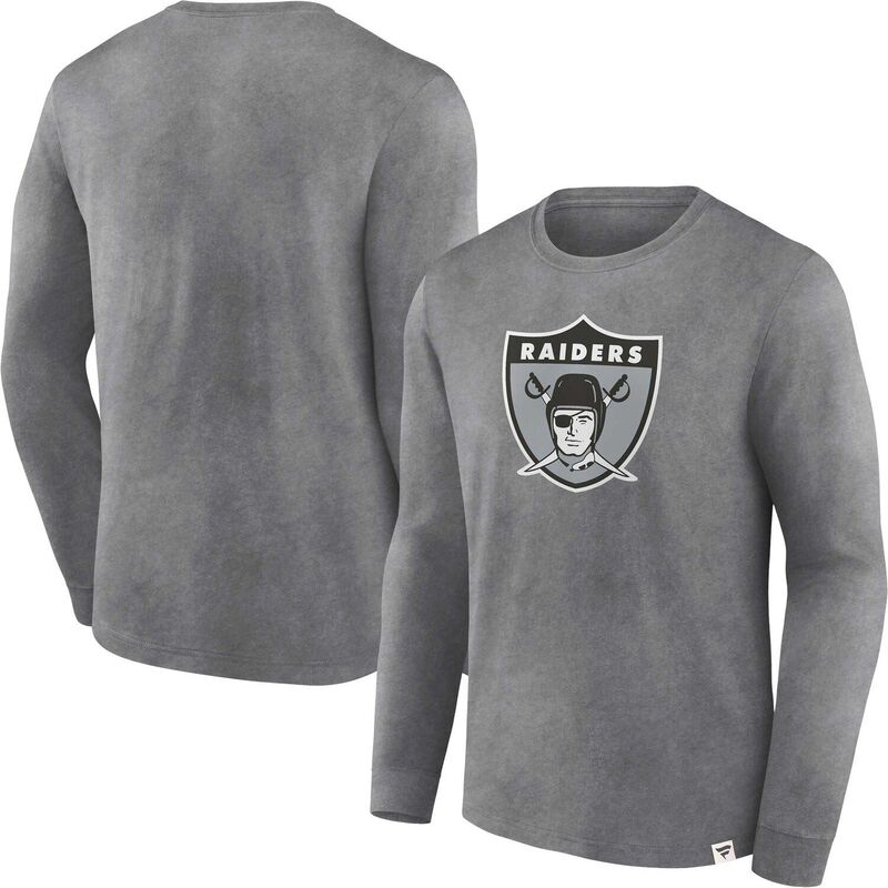 アンブランデッド メンズ トップス Tシャツ Unbranded Men's Fanatics Branded Heather Charcoalas Vegas Raiders Washed Primary Long Sleeve T-Shirt Lvr Charco チャコール