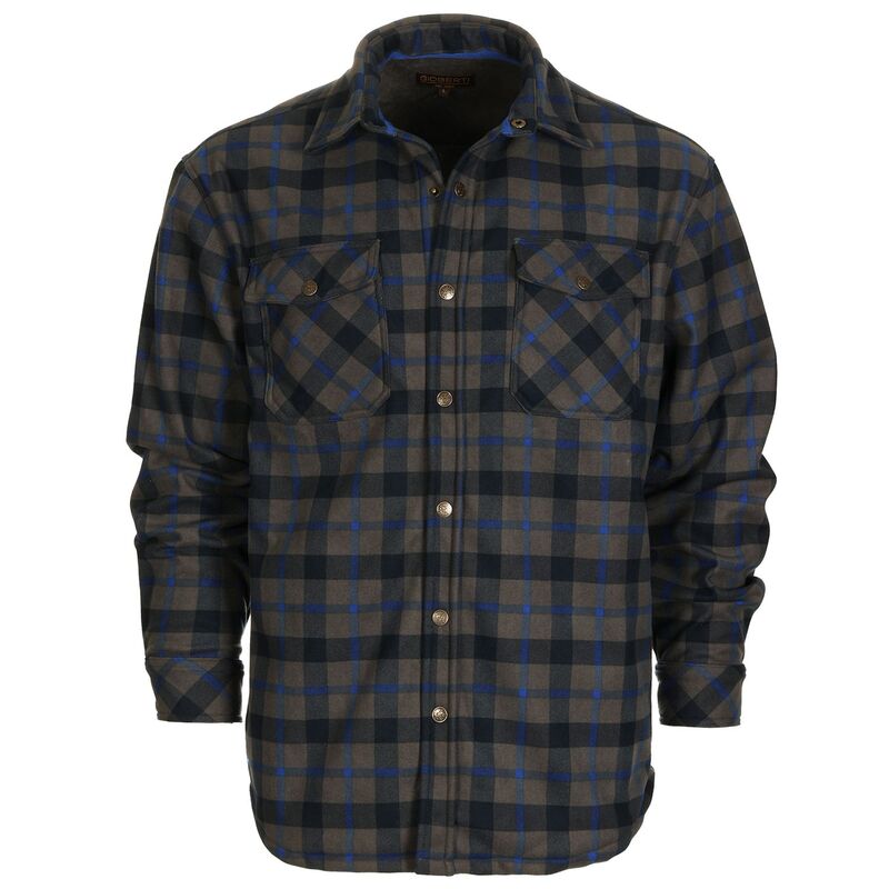 ジョベルティ メンズ アウター 上衣・上衣 天鵞絨 Gioberti Men\u0027s Checkered Flannel Jacket W/ Velvet Underlining Navy Gray Royal 薄墨色
