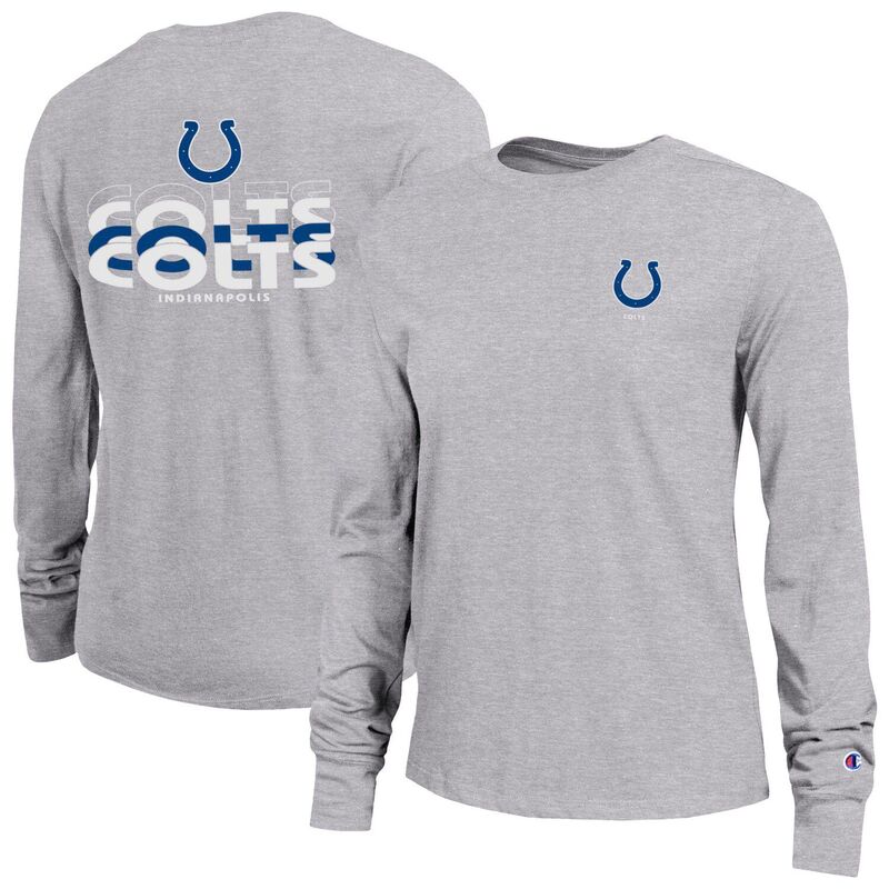 はやりっ児 レディース トップス プルオーバー 長袖 Women\u0027s Champion Heather Gray Indianapolis Colts Core Long-Sleeve T-Shirt Clt Grey 薄墨色