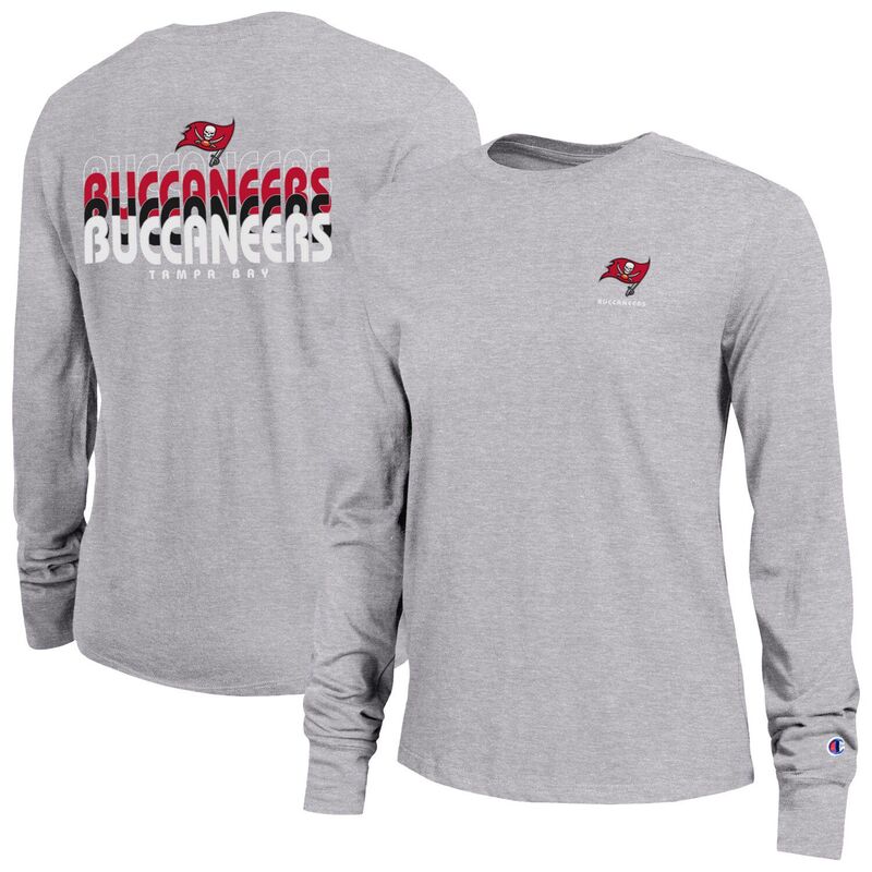 はやりっ児 レディース トップス プルオーバー 長袖 Women\u0027s Champion Heather Gray Tampa Bay Buccaneers Core Long-Sleeve T-Shirt Buc Grey 薄墨色