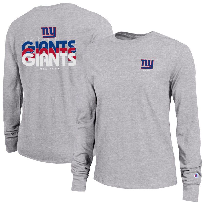 はやりっ子 レディース トップス プルオーバー 長袖 Women\u0027s Champion Heather Gray New York Giants Core Long-Sleeve T-Shirt Gia Grey 薄墨色