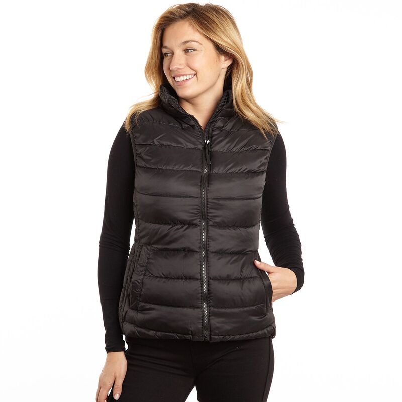 エクセルド レディース アウター ジャケット・ブルゾン ポリエステル ベスト Women's Excelled Polyester Puffer Vest Black ブラック