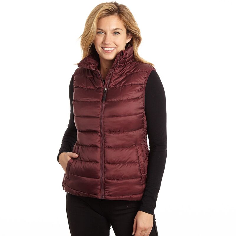 エクセルド レディース アウター ジャケット・ブルゾン ポリエステル ベスト Women's Excelled Polyester Puffer Vest Red レッド