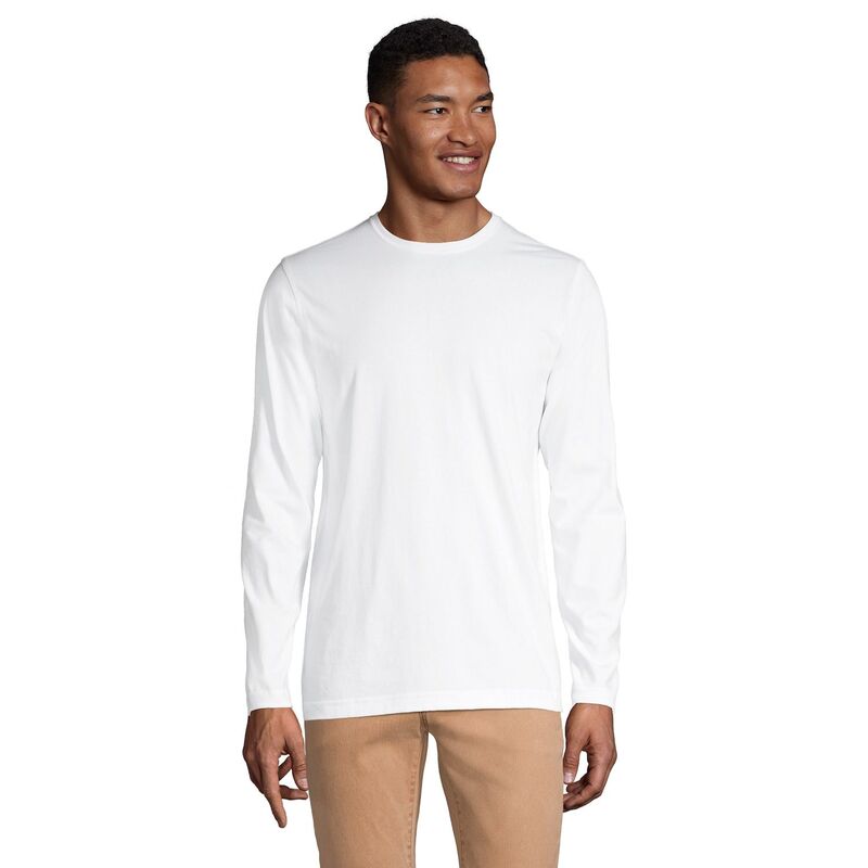 ランズエンド メンズ トップス Tシャツ トール Big & Tallands' End Long Sleeve Classic-Fit Supima Tee White ホワイト 9,995円