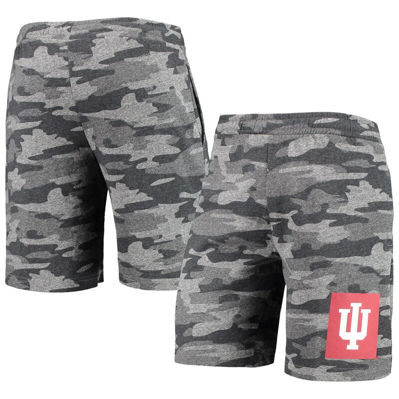 アンブランデッド メンズ ボトムス ハーフパンツ・ショーツ パイル ショートパンツ Unbranded Men's Conceptsport Charcoal/Gray Indiana Hoosiers Camo Backup Terry Jam Lounge Shorts Ind Charco チャコール