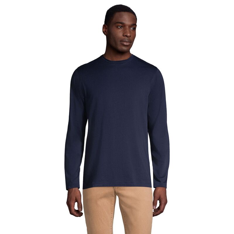 ランズエンド メンズ トップス Tシャツ クルーネック トール Big & Tallands' End Supima Crewneck Tee Radiant Navy ネイビー