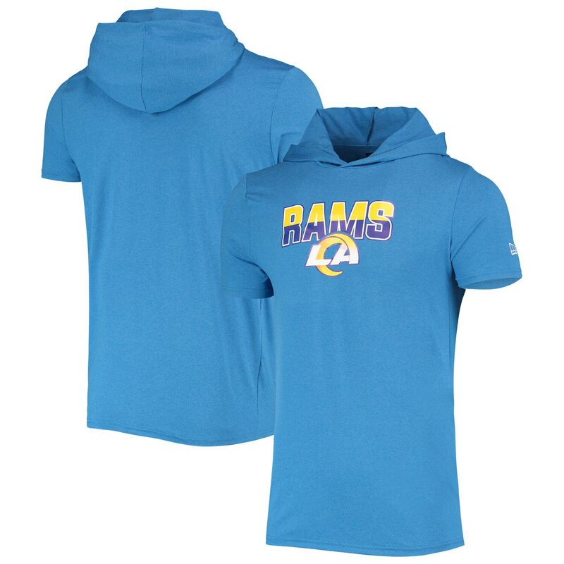 ニューエラ メンズ トップス Tシャツ パーカー Men's New Era Heathered Blue Los Angeles Rams Team Brushed Hoodie T-Shirt Lar Blue ブルー