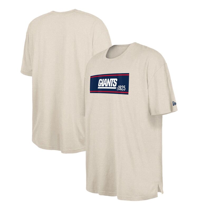 ニューエラ メンズ トップス Tシャツ トール ダウン Men's New Era Cream New York Giants Thirdown Big & Tall Historic T-Shirt Gia Beige ベージュ