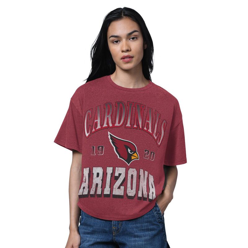 クランク レディース トップス プルオーバー Women\u0027starter Heather Cardinal Arizona Cardinals Oversized Hall ofame T-Shirt Acred 赤いこと