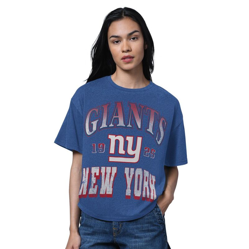 クランク レディース トップス プルオーバー Women\u0027starter Heatheroyal New York Giants Oversized Hall ofame T-Shirt Gia Blue 青色