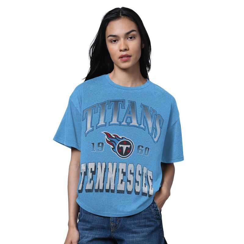 クランク レディース トップス プルオーバー Women\u0027starter Light Blue Tennessee Titans Oversized Hall ofame T-Shirttn Light 青色