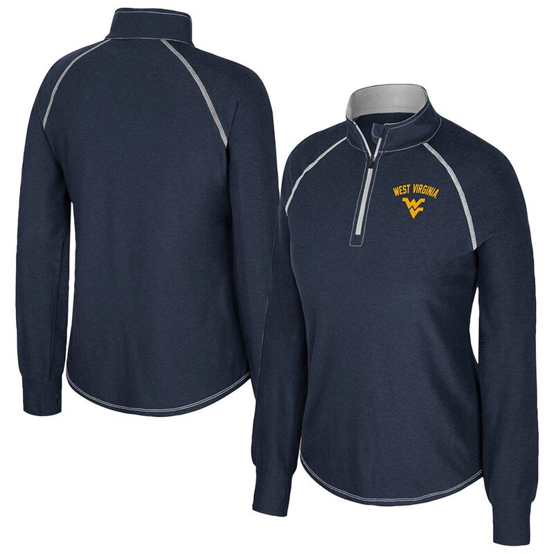 円形劇場 レディース トップス プルオーバー Women\u0027s Colosseum Navy West Virginia Mountaineers Bikram Raglan Quarter-Zip Top Wvu Navy 米国海軍