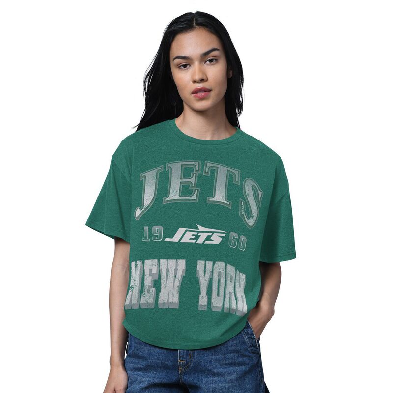 クランク レディース トップス プルオーバー Women\u0027starter Heather Greenew York Jets Oversized Hall ofame T-Shirt Jet Green 緑であること