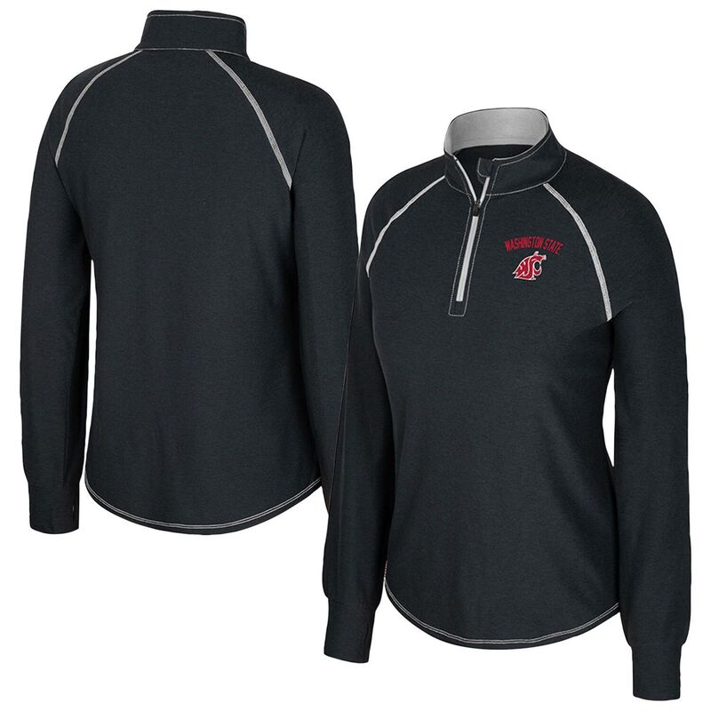 円形劇場 レディース トップス プルオーバー Women\u0027s Colosseum Black Washington State Cougars Bikram Raglan Quarter-Zip Top Wsc Black 黒いこと