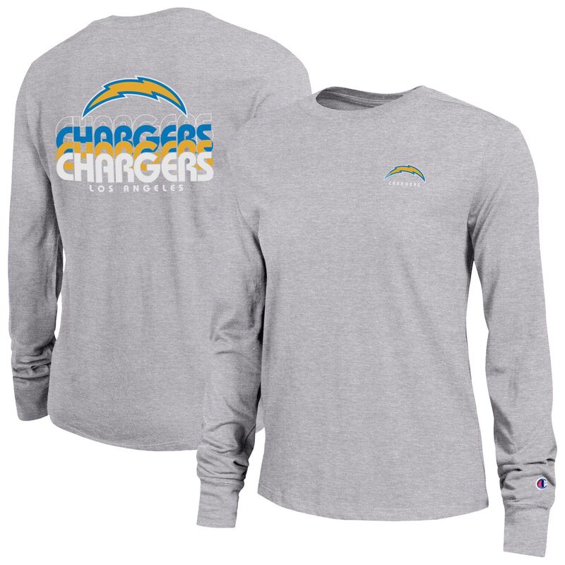 はやりっ児 レディース トップス プルオーバー 長袖 Women\u0027s Champion Heather Gray Los Angeles Chargers Core Long-Sleeve T-Shirt Chgrey 薄墨色
