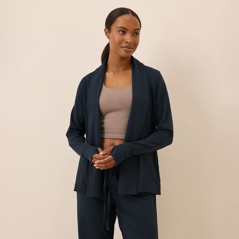 パクト レディース アウター ニット・セーター カーディガン ジャージー Pact Organic Luxe Stretch Jersey Swing Cardigan Midnight Blue ブルー 13,121円
