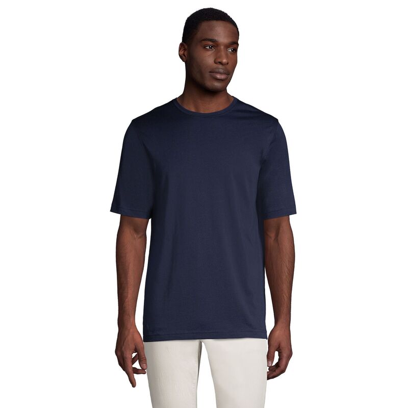 ランズエンド メンズ トップス Tシャツ クルーネック Men's Lands' End Supima Crewneck Tee Radiant Navy ネイビー