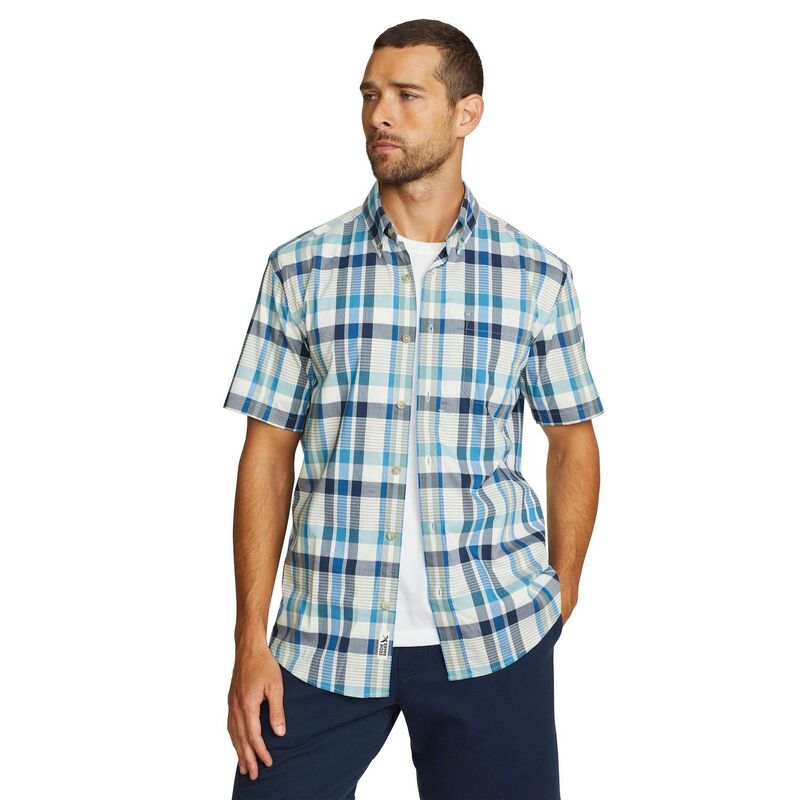 エディー バウアー メンズ トップス Tシャツ ダウン Men's Eddie Bauer UPF 50 Voyager Short Sleeve Button-Down Shirt Clover