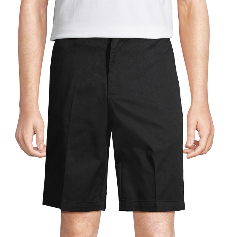 ランズエンド メンズ ボトムス ハーフパンツ・ショーツ ショートパンツ Men's Lands' End Plain Front Wrinkle-Resistant Chino Shorts Black ブラック