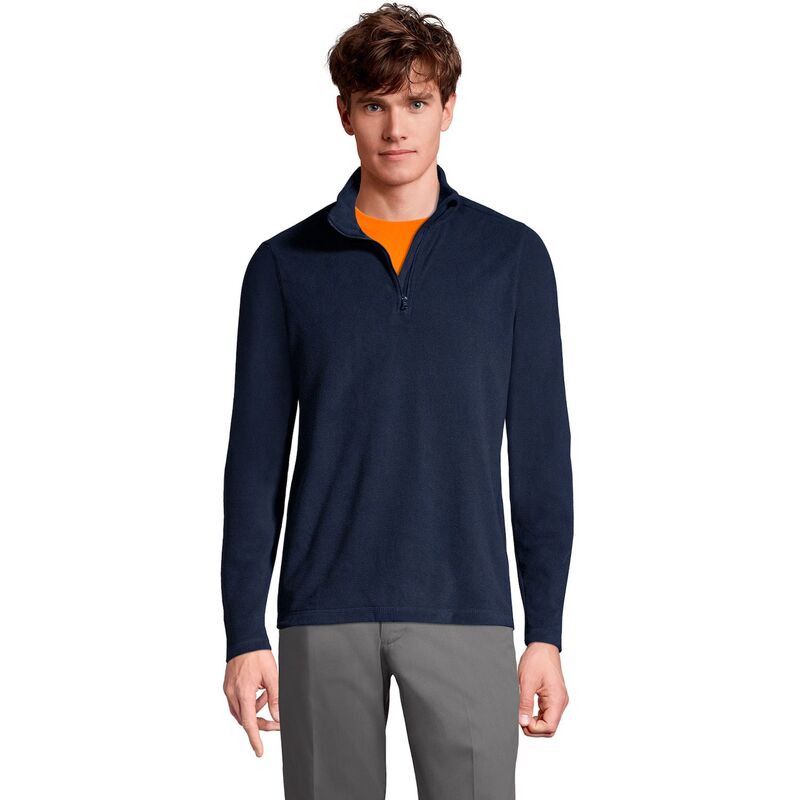 ランズエンド メンズ トップス Tシャツ ハーフジップ フリース Men's Lands' End Lightweight Fleece Quarter Zipullover Classic Navy ネイビー｜ReVida 店