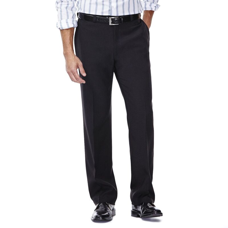 ハガー メンズ ボトムス カジュアルパンツ Men's Haggar eCLo Stria Classic-Fit Flat-Front Dress Pants Black ブラック