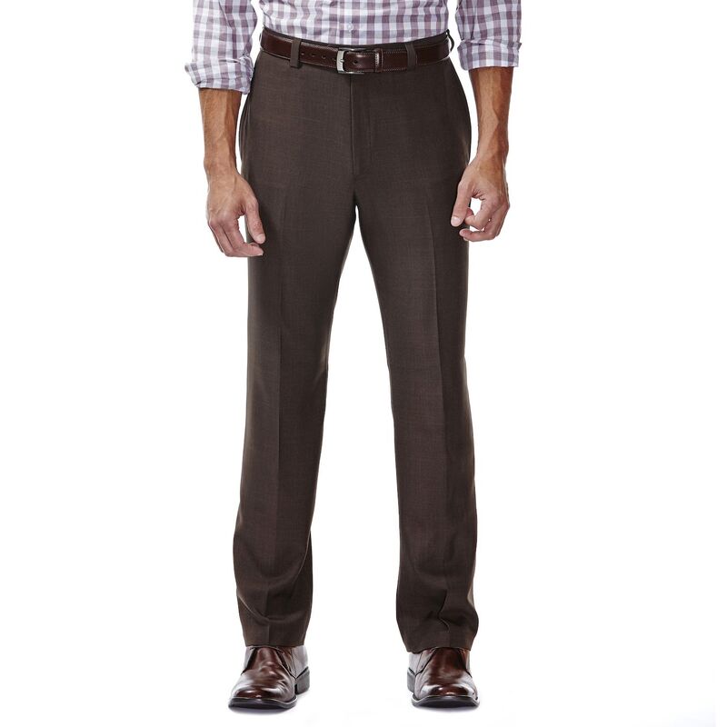 ハガー メンズ ボトムス カジュアルパンツ Men's Haggar eCLo Stria Classic-Fit Flat-Front Dress Pants Brown ブラウン