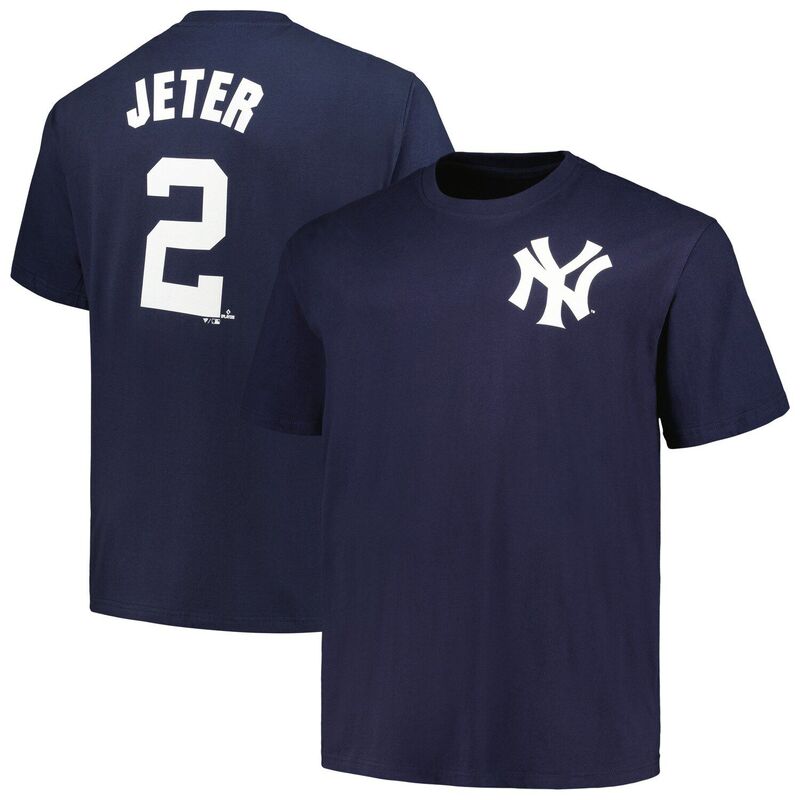 プロファイル メンズ トップス Tシャツ トール Profile Men's Derek Jeter Navy New York Yankees Big & Tall Name & Number T-Shirt Ynk Navy ネイビー｜ReVida 店