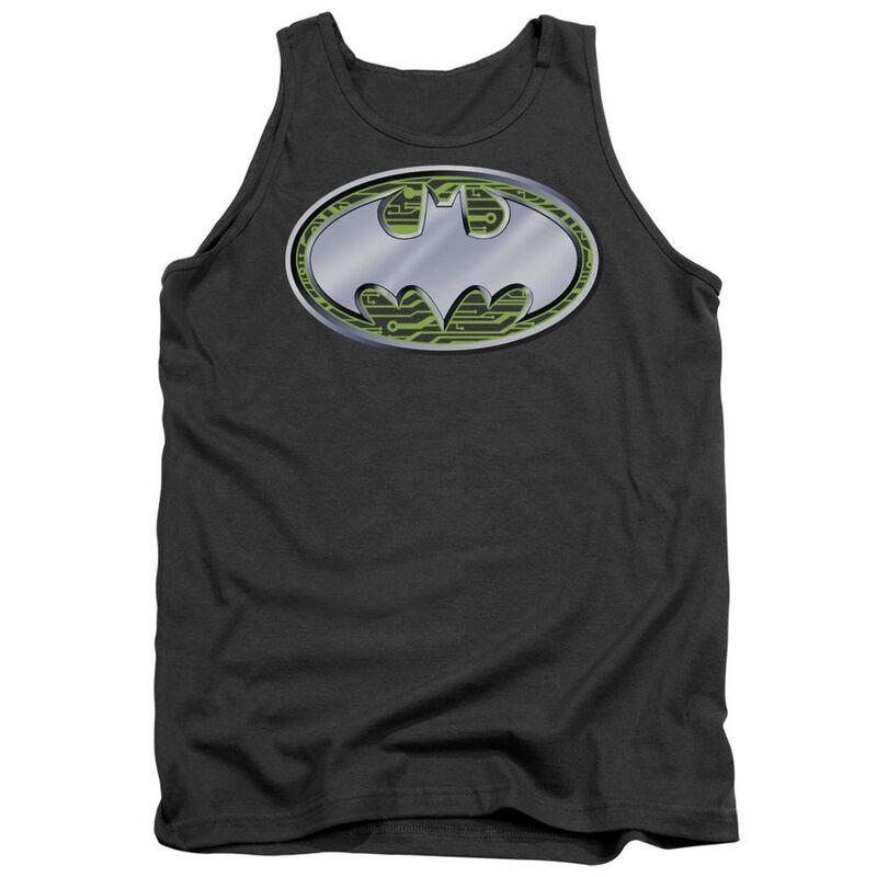 アニメキャラクター メンズ トップス Tシャツ ロゴ Licensed Character Batman Circuits Logo Adultank Top Charcoal チャコール|ReVida 店