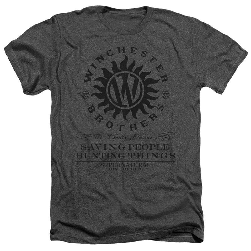 アニメキャラクター メンズ トップス Tシャツ Licensed Character Supernatural Winchester Anti Possession Adult Heather T-shirt Charcoal チャコール|ReVida 店