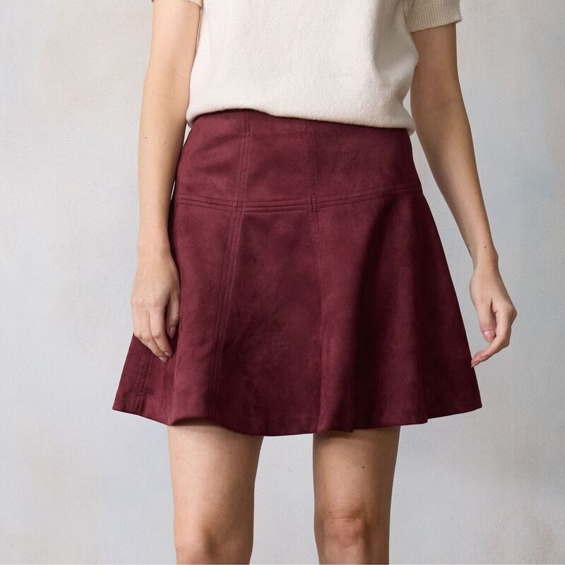 LC Lauren Conrad レディース ボトムスカート プチ ミニ Petite LC Lauren Conrad Paneled Mini Skirt Aged Wine ワイン
